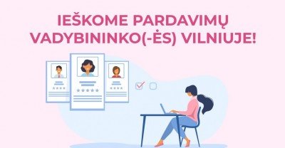 Ieškome: Pardavimų vadybininko (-ės) Vilniuje (kosmetika ir maisto papildai)